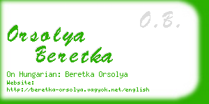 orsolya beretka business card